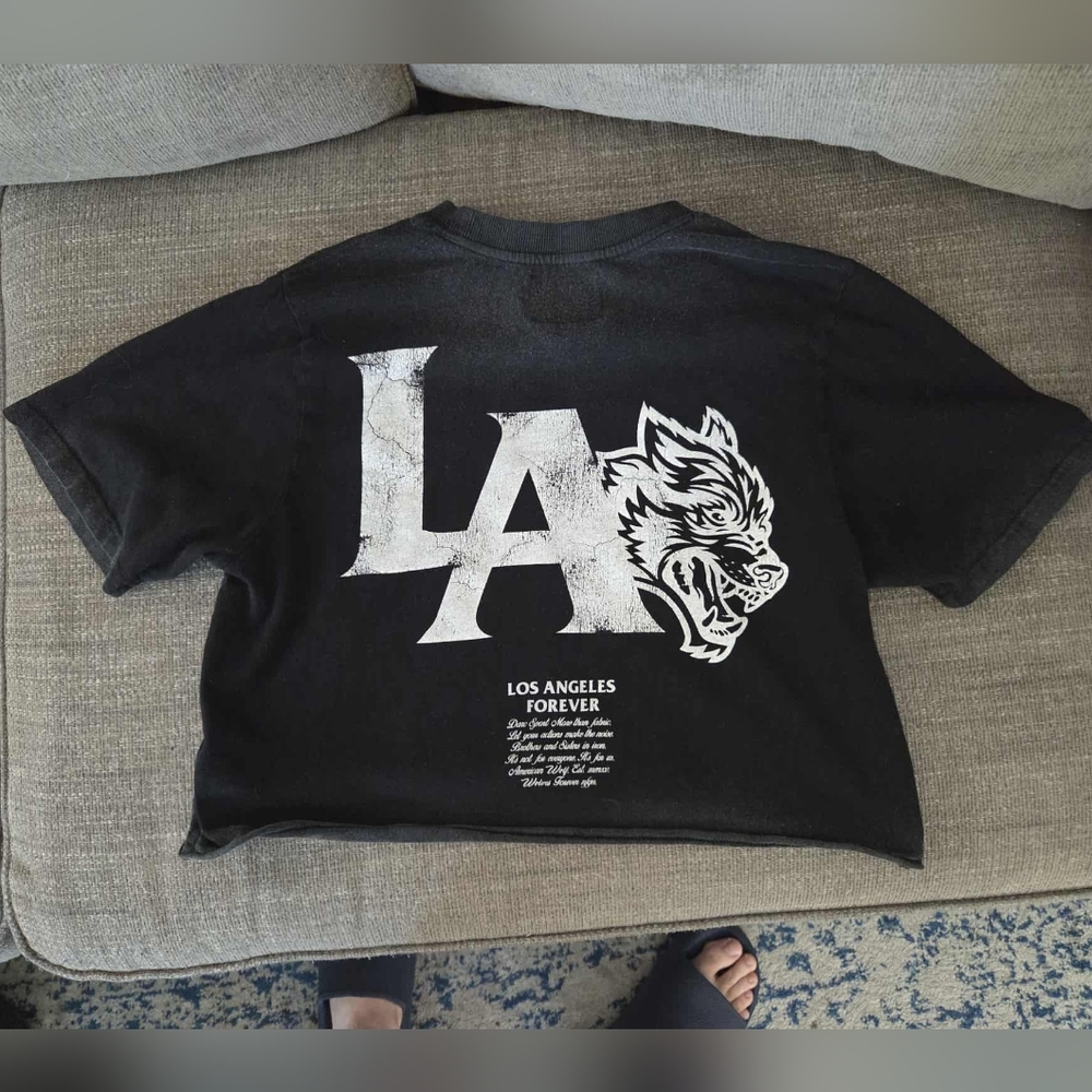 Darc Sport Vintage Wash Crewneck Cropped Tee- LA Collection